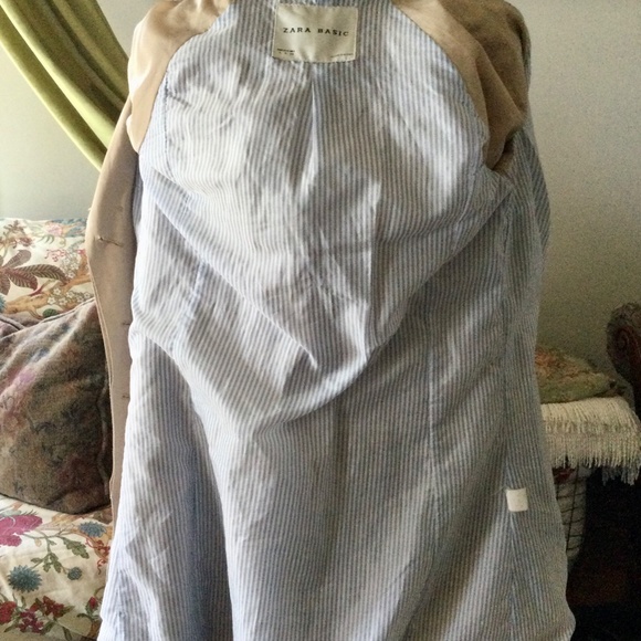 Zara Trench Coat Tan with suede accents size Small - Picture 6 of 16